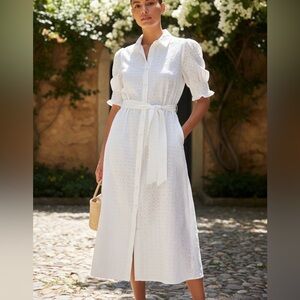 Tommy Hilfiger White Midi Dress with Belt